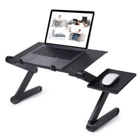 Table pliante en aluminium pour ordinateur Portable, support de bureau multifonctionnel rotatif à 360 degrés pour lit
