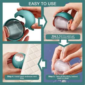 Boule Anti Peluche Adhesif en Gel Portable multifonctionnelle pour Vêtements,Canapé,Voiture et animaux